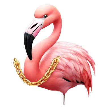 Flamingo wearing gold chain sticker