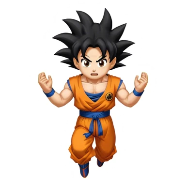 A Goku Emoji Going Super Saiyan with an aura around him sticker