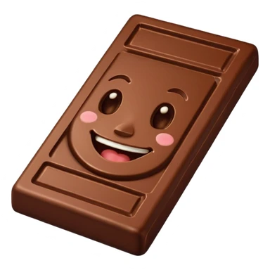  chocolate bar with a face sticker