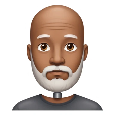 Brown skin guy with bald head and thick salt and pepper beard  sticker