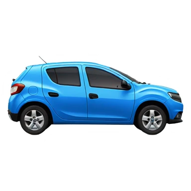blue dacia sandero with 3 wheels sticker