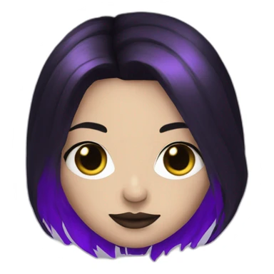 Queen gothic girl long dark black and purple hair sticker