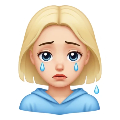 realistic portrait of sad girl with tears sticker