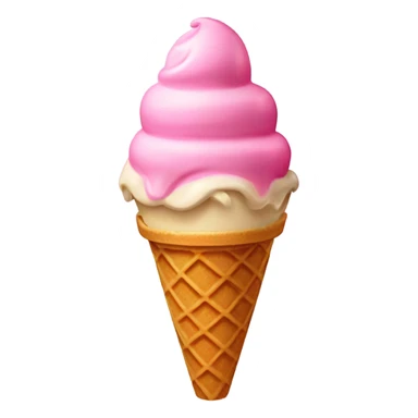  Regular Pink ice cream in a waffle cone  sticker