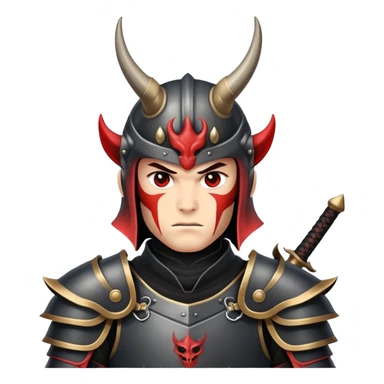 Devil samurai with horns and armor sticker