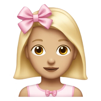 Blonde with light pink hairbow sticker