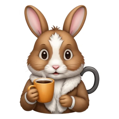 rabbit with coffee sticker