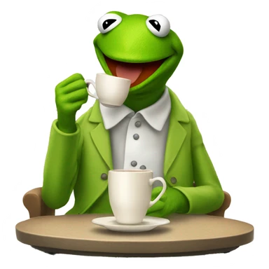 Kermit the frog sipping tea sticker