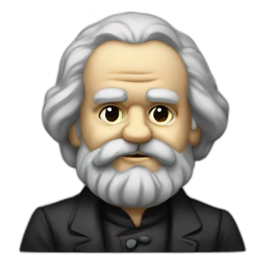 karl marx holds his face in his hands sticker