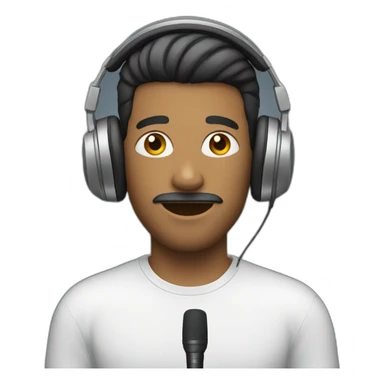Man with microphone and headphones sticker