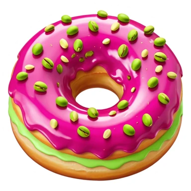 donut with green & pink swirled frosting & pistachio pieces sticker