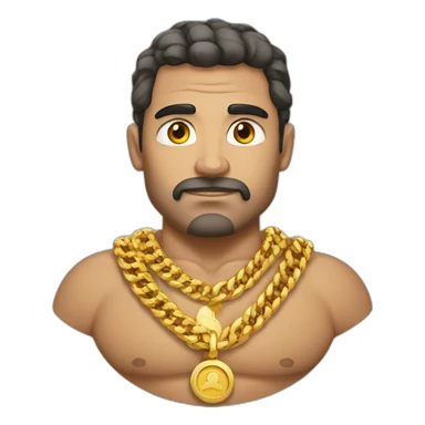 Russian strong man wearing gold chain sticker