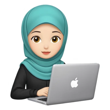 hijab cute girls with labtop sticker