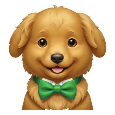 dog with a green bow tie sticker