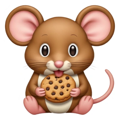 brown mouse eating cookie sticker
