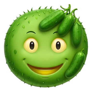 Smiley wearing cucumbers sticker