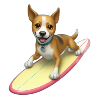 surfing dog sticker