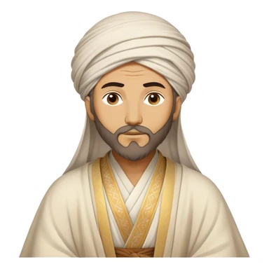 Cinematic Realistic Rumi Portrait Emoji, depicted as a mystical poet with soulful eyes and flowing traditional robes, rendered with delicate textures and ethereal soft lighting that captures his transcendent spiritual wisdom. sticker