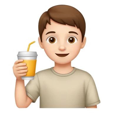 child holding a cup and drinking, happy and friendly sticker