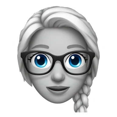 Woman wearing glasses silver blue eyes sticker