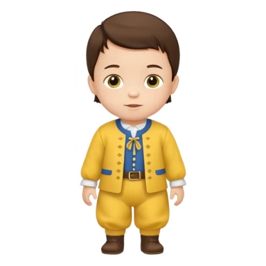 brunette baby boy traditional yellow dutch clothes sticker