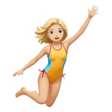 girl jumping off cliff sticker