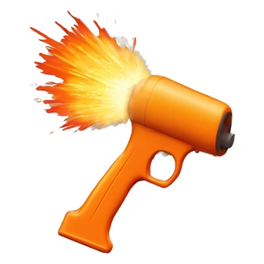 create an orange flare gun firing a streaking flare high into the sky and exploding sticker