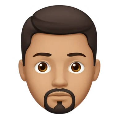 medium skin tone man with dark hair and a goatee, septum piercing, neutral expression sticker