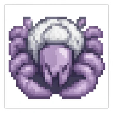 hermit crab should be light violet and the shell should be white, pixel art style sticker
