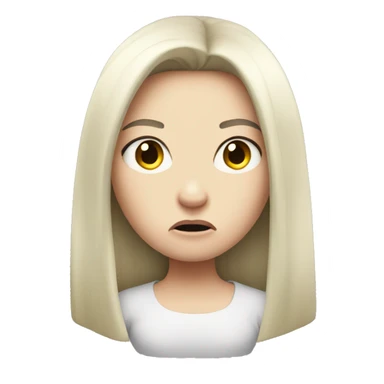 Angry pale girl with long black hair  sticker