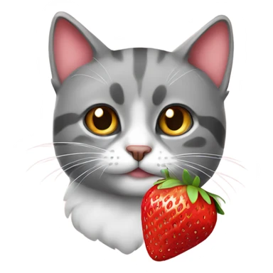 Cat with strawberry sticker