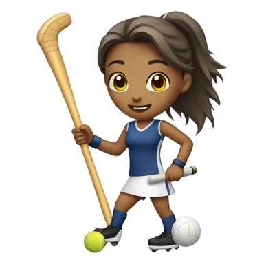 a girl playing field hockey sticker