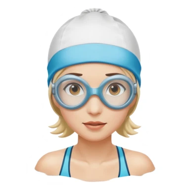 Woman swimmer cap and goggles sticker