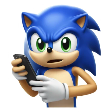 Sonic with a phone sticker