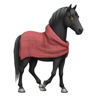 black horse wearing a blanket sticker