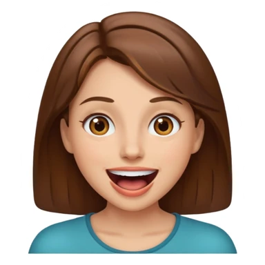 Woman brown hair with mouth open sticker