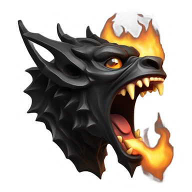 black iron gargoyle fire sticker