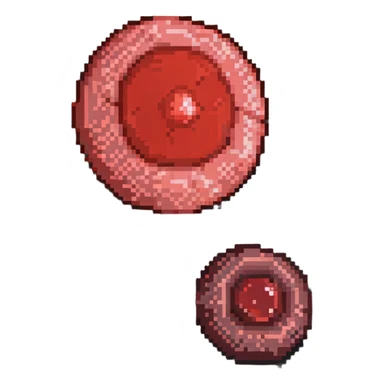 Pale red blood cell next to a normal red blood cell showing anemia comparison sticker