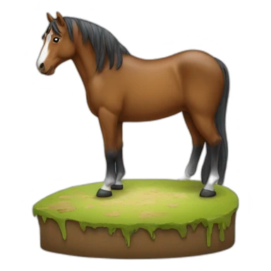 Chat avec une une de cheval sticker