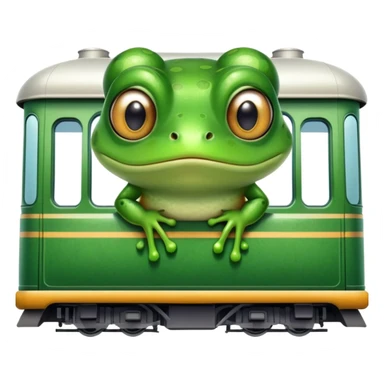 Frog in a train  sticker