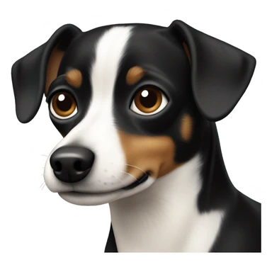 Black Chiweenie with white sticker