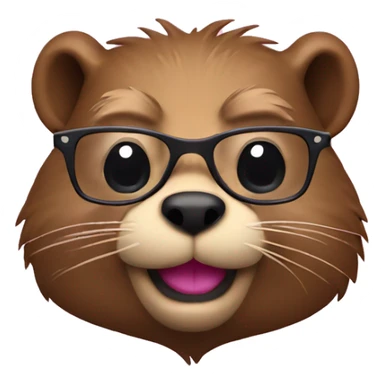 beaver in glasses with pink bunt sticker