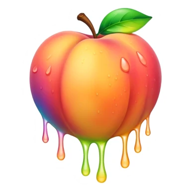 Wet rainbow dripping peach sticker
