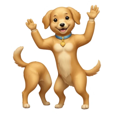 A dog standing on two legs and saluting  sticker