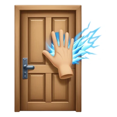 A closed door with a hand knocking on it. Because success isn’t about waiting—it’s about knocking until someone answers.blue power magic on knocking sticker