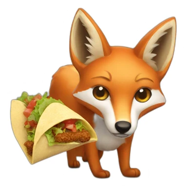 A fox eating tacos  sticker