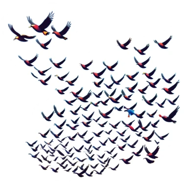 Migration birds movie poster  sticker