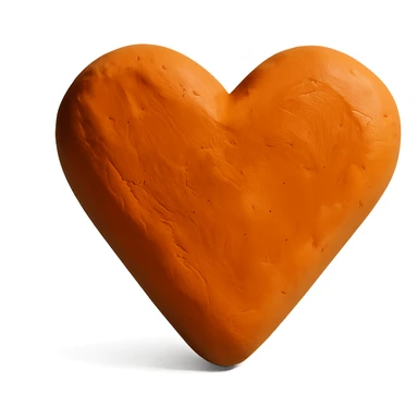 claymation style orange heart sticker
