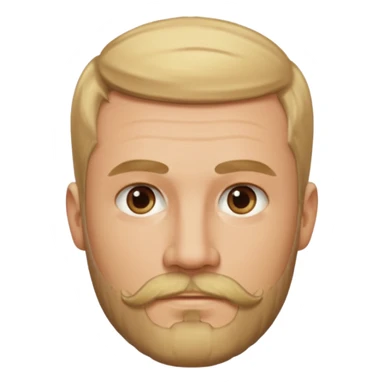 short blond hair clean cut mustache and beard 5ft 9 140lbs titian sticker