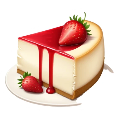 slice of cheesecake with strawberry topping sticker